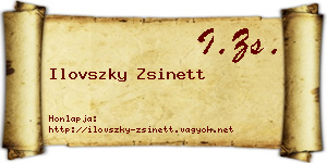 Ilovszky Zsinett névjegykártya